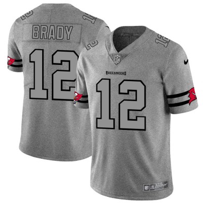 Tampa Bay Buccaneers #12 Tom Brady Men's Nike Gray Gridiron II Vapor Untouchable Limited NFL Jersey Men's